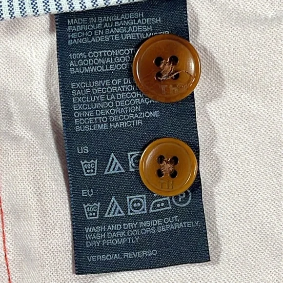 Tommy Hilfiger mens salmon pink basic flat front 8" chino shorts - size 42 - Picture 7 of 11